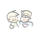 avec leurs héros préférés