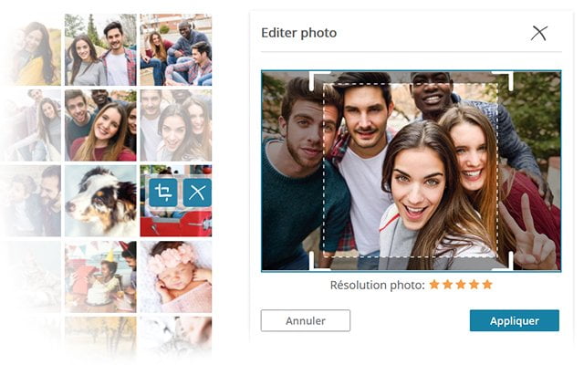 modifier le cadrage de la photo